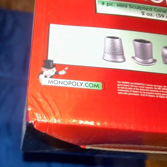 Vandor 43018 Hasbro Monopoly Game Pieces Sculpted Ceramic Mini Glass Set (2 OZ) - Picture 2 of 3